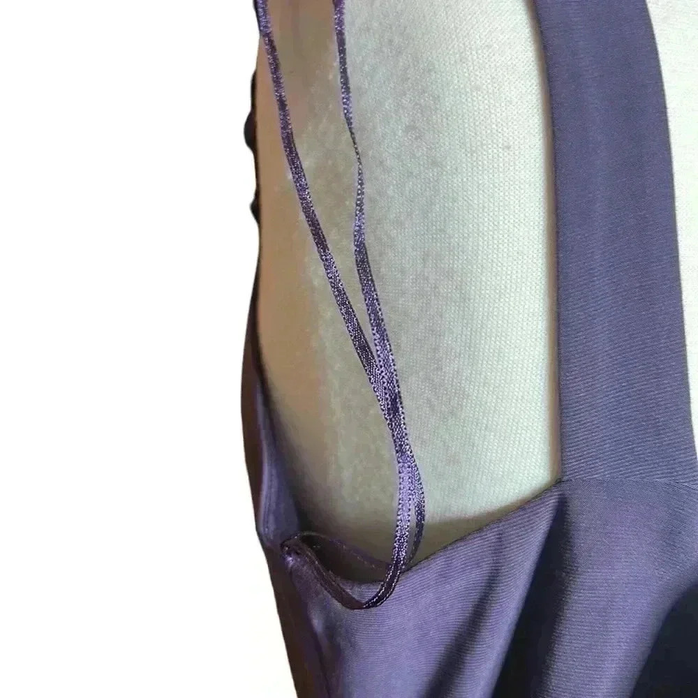 R&M Richards Size 14 Formal cocktail dress Purple sparkly skirt floral collared - Picture 7 of 9